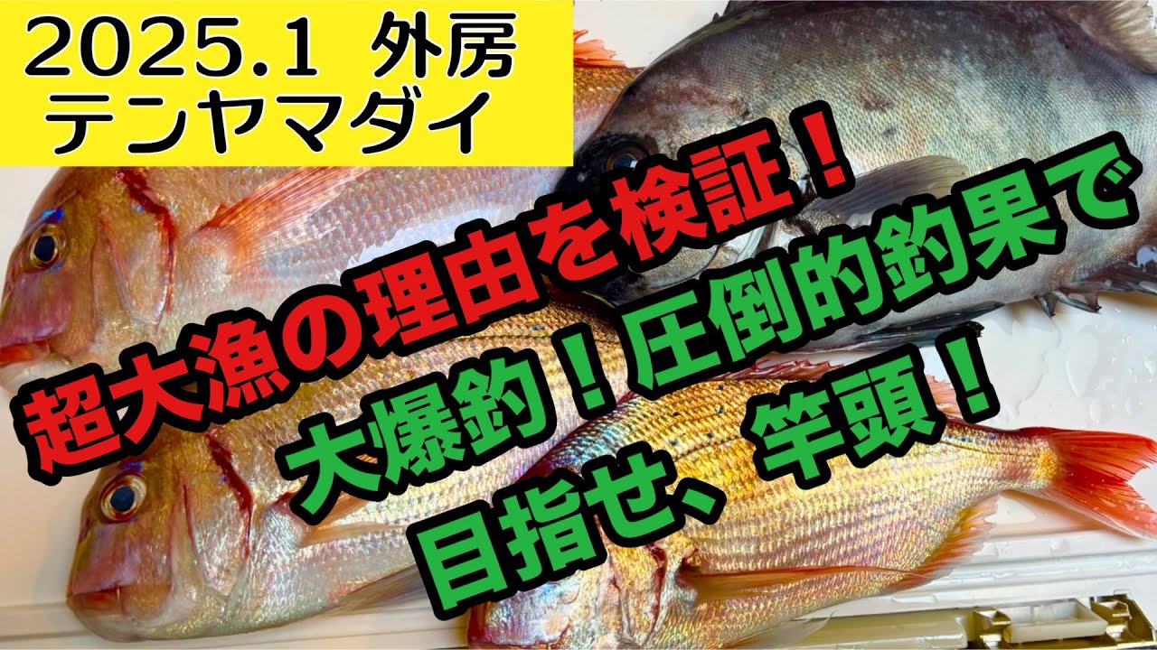 外房テンヤマダイ！釣れすぎ注意！？場面に適したテンヤで爆釣(*‘∀‘)