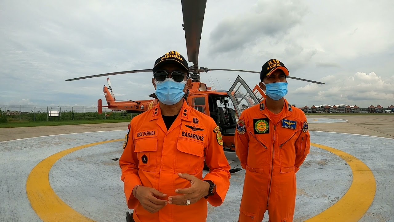 BASARNAS BALI MELAKSANAKAN PENCARIAN MENGGUNAKAN HELIKOPTER