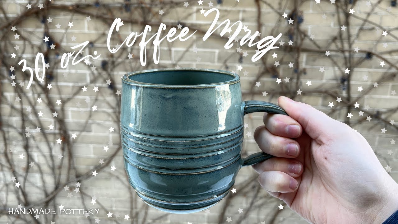 Throwing a Huge 30 Oz. Coffee Mug with Ridges on the Wheel on Purpose This Time | Pottery by Sara