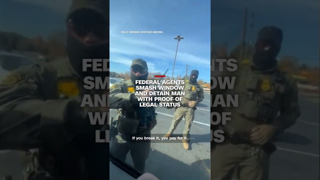Video shows federal agents smash car window and detain man with REAL ID