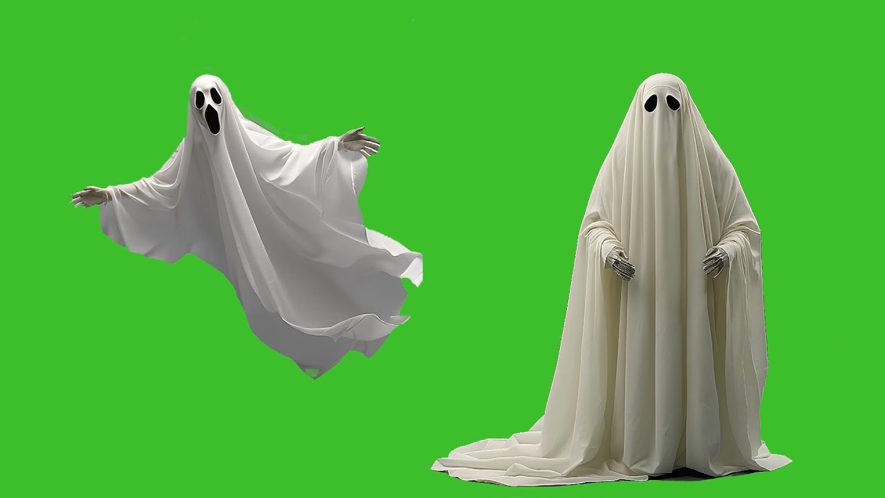 White Ghost on Green Screen - 5 Loopable Video