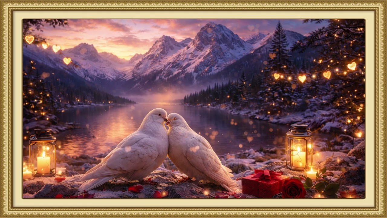Twilight Romance With Doves and Lanterns | Ambient Art 4k Displays