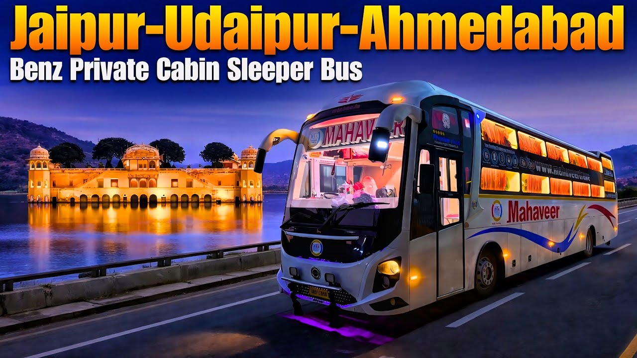  JAIPUR to AHMEDABAD Bus Journey in BharatBenz AC Sleeper | Mahaveer Travel Agency I जयपुर-अहमदाबाद 