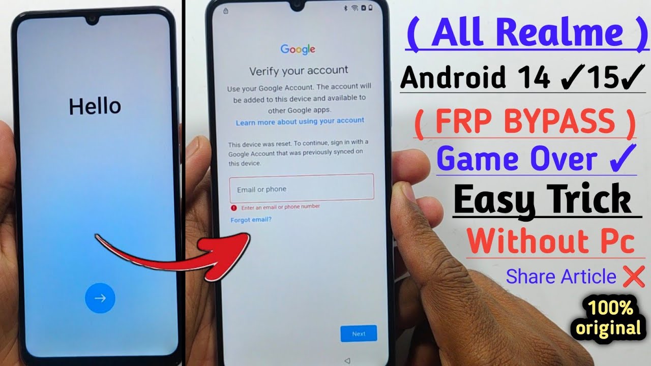Все Realme FRP Bypass для Android 14 15 Game Over | Поделиться статьей Не работает | Без ПК | Нов...