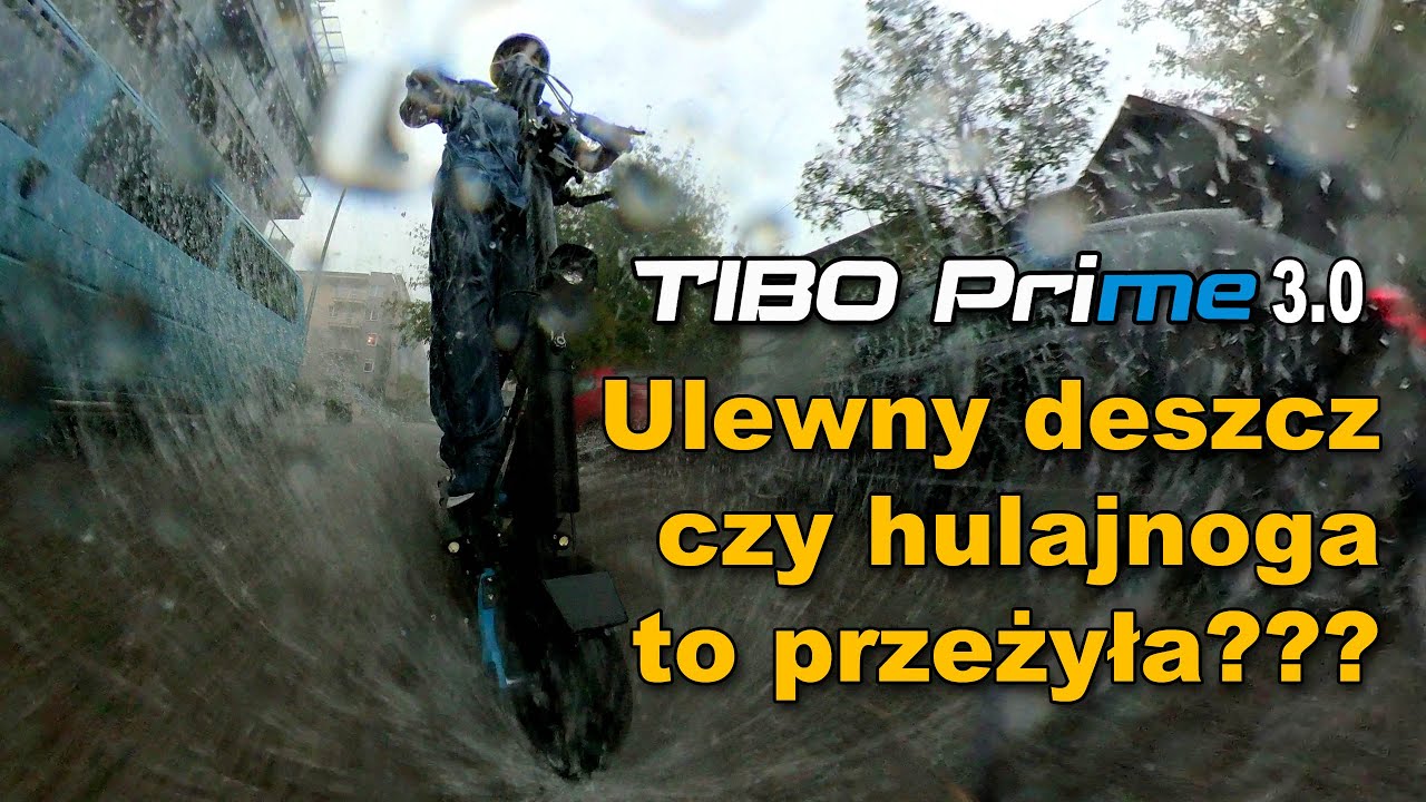 TIBO Prime 3.0 - hulajnoga elektryczna jazda w ulewny deszcz czym się zakończyła?