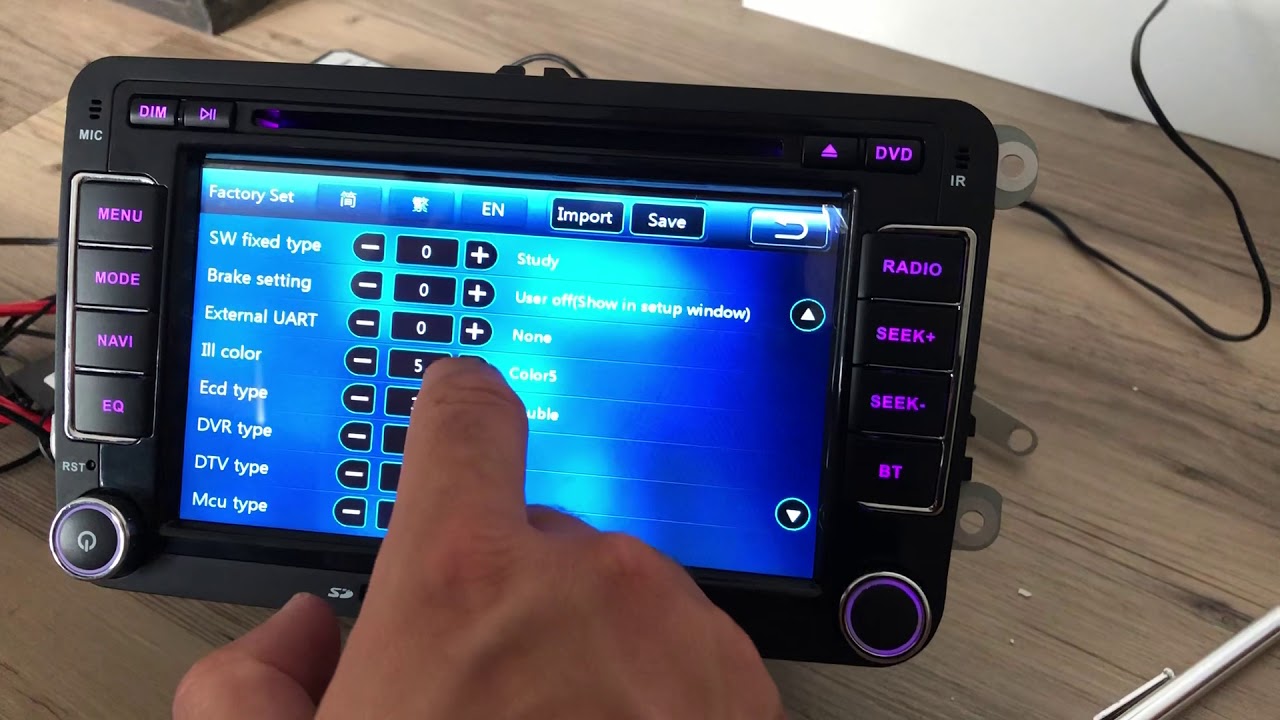 Configuration/menu caché autoradio Volkswagen/seat/Skoda