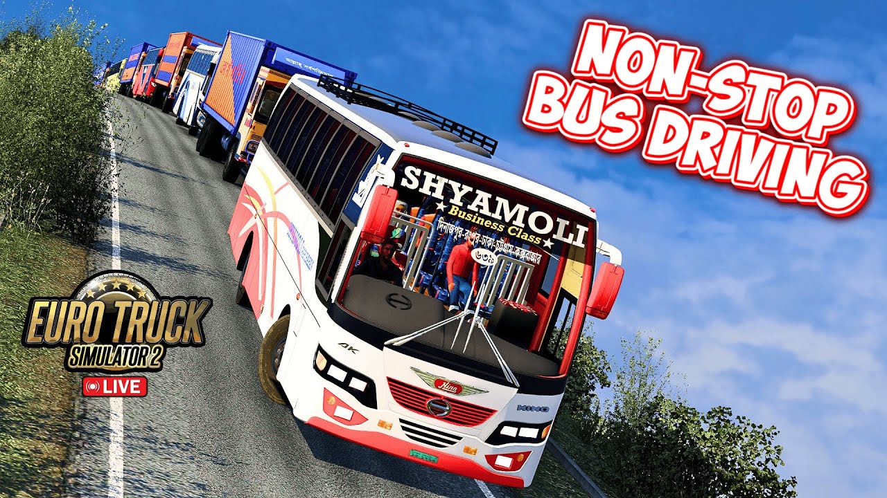 NONSTOP BUS DRIVING ON DESI ROADS IN ETS2 🚌  #shortsfeed #shortslive #shorts #ets2 #live