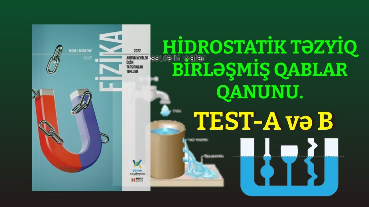 Hidrostatik təzyiq.Birləşmiş qablar qanunu Güvən TEST-A B @physics_edu_az