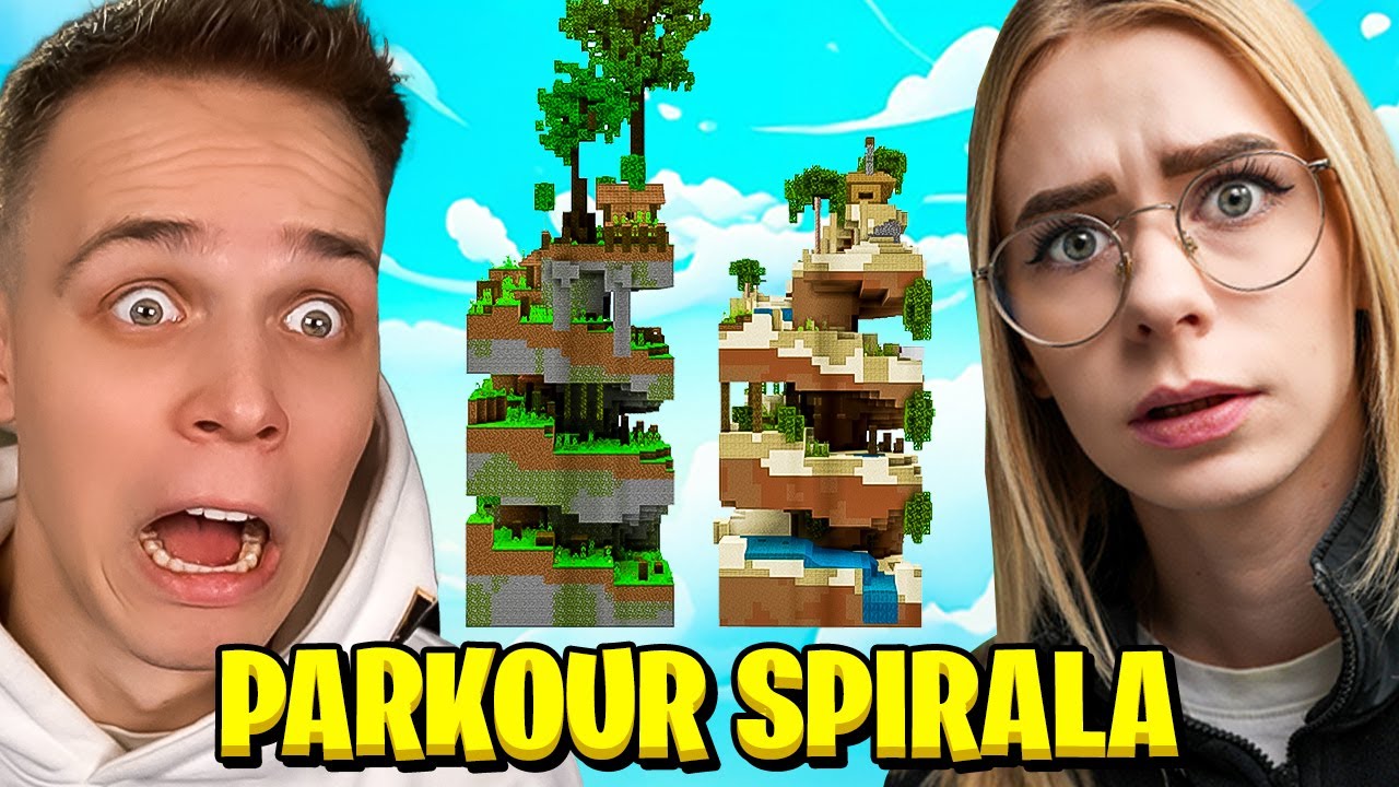 MILKY i JA vs WIELKA SPIERALA PARKOUR W MINECRAFT!