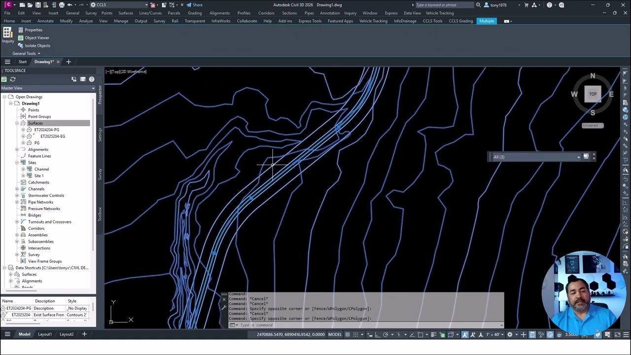 Using the Civil 3D 2026 Channel Tool