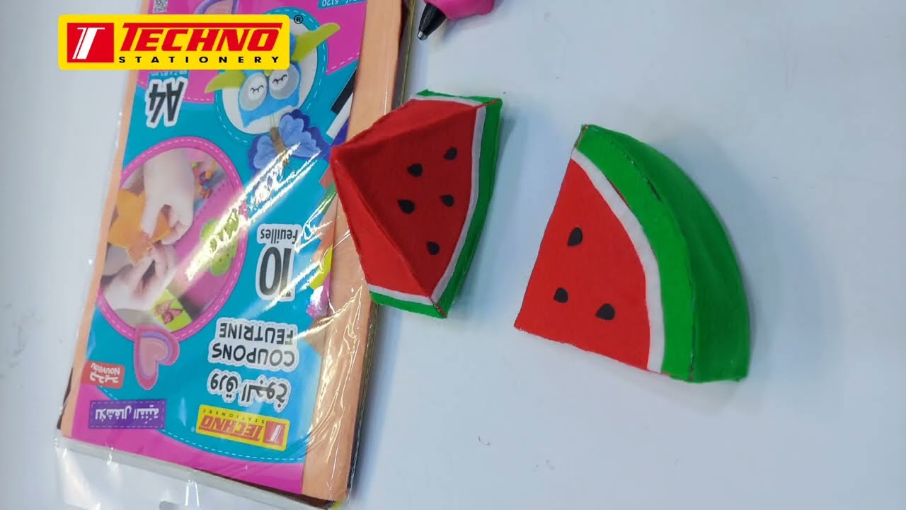 طريقة صنع البطيخ بقماش الجوخ 🍉  #DIY