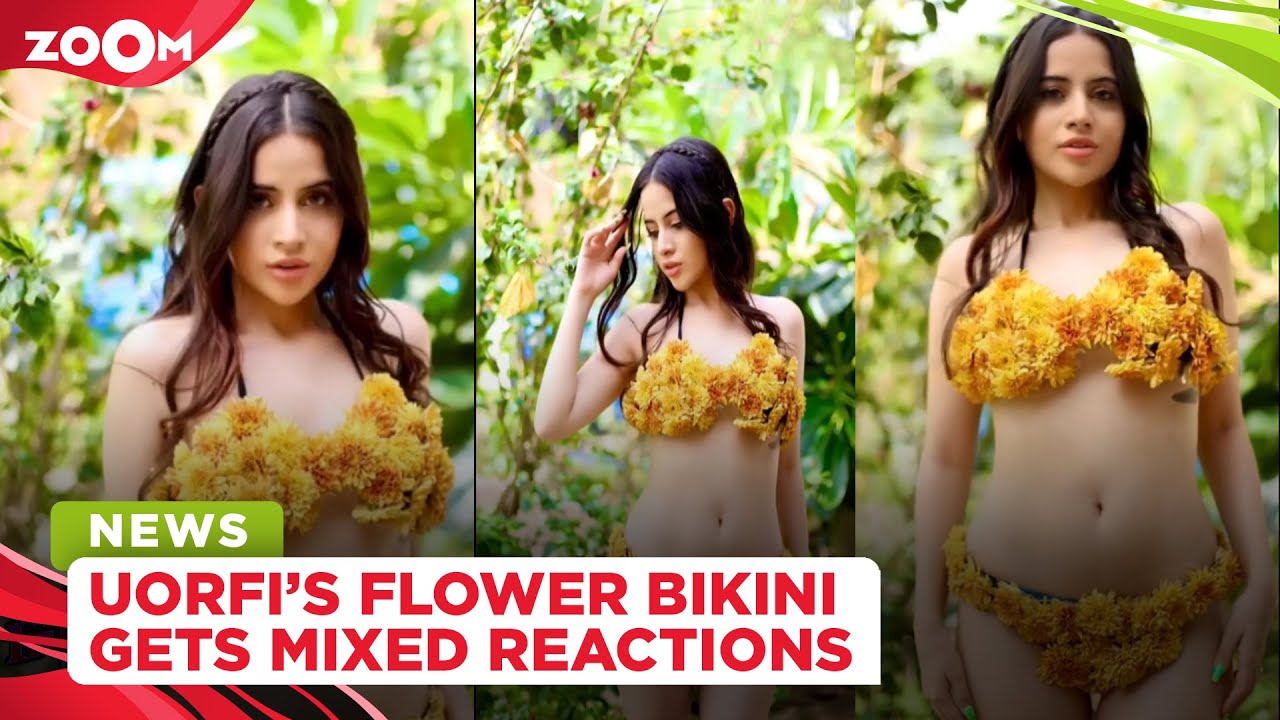 Urfi Javed makes a BIKINI out of flowers, netizens give mixed reactions