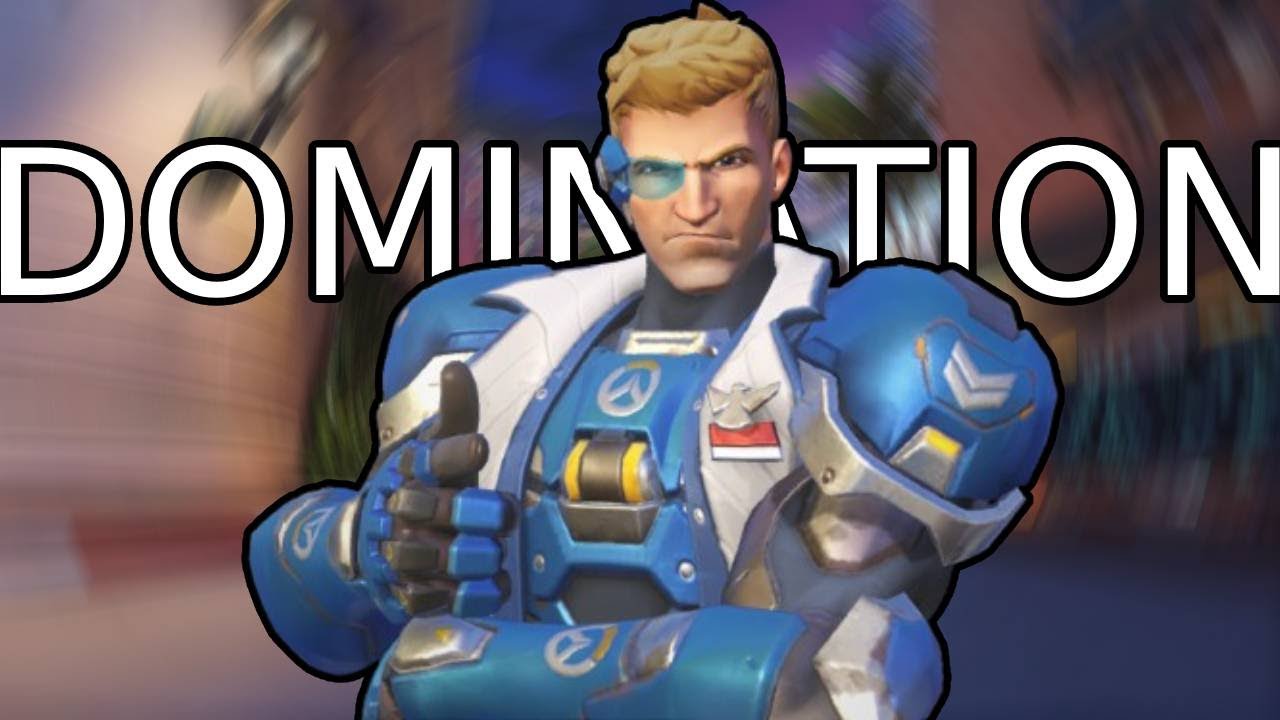 Rank 1 Soldier 76 does very good shooting with his gun on the Overwatch 2 map Circuit Royale