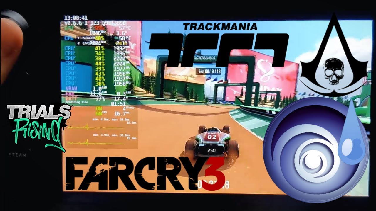 Steam Deck Running: Trackmania, AC Black Flag, Far Cry 3, Trials Rising + Ubisoft Connect pains