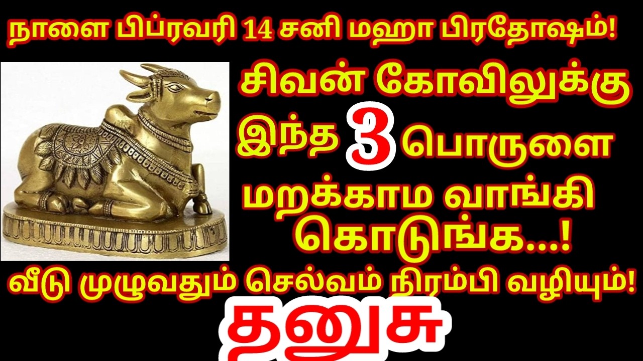 Feb 14 சனி மஹா பிரதோஷம் அன்று வாங்க வேண்டிய பொருள்கள் ஒரே நாளில் ஓஹோன்னு வாழ்க்கை|#dhanusu rasi