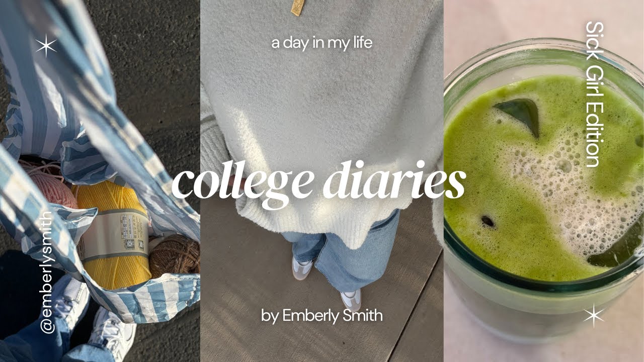Day In the Life of a Sick College Student 🤍 (crocheting, new years goals, classes, homework)