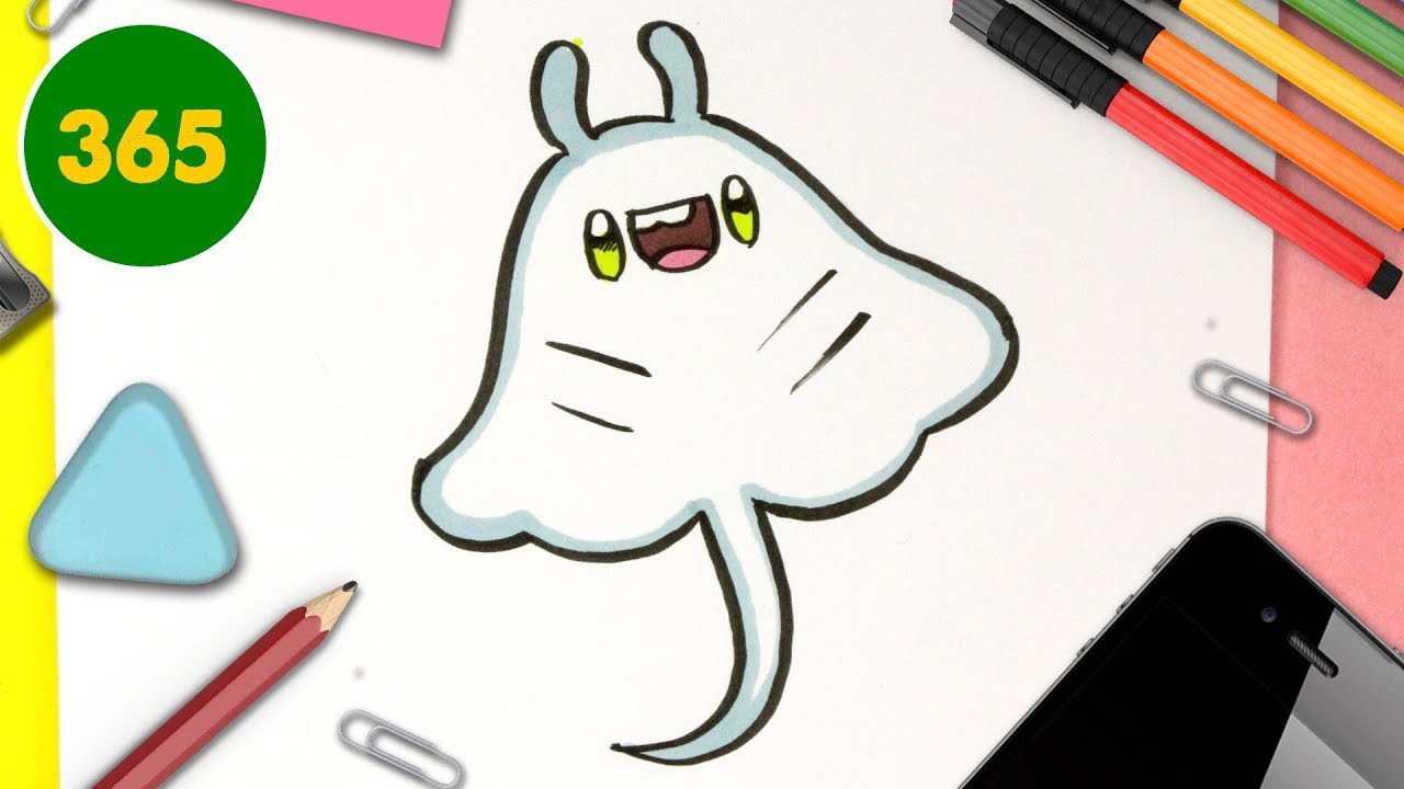 COMMENT DESSINER UN MANTARRAYA KAWAII - Dessins kawaii faciles - Apprenez à dessiner facilement