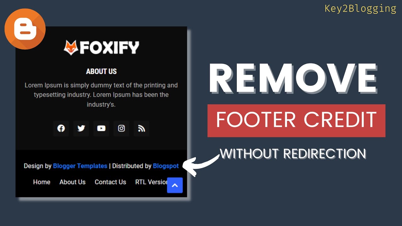 How To Remove Footer Credit Link From Blogger Templates Without Redirection