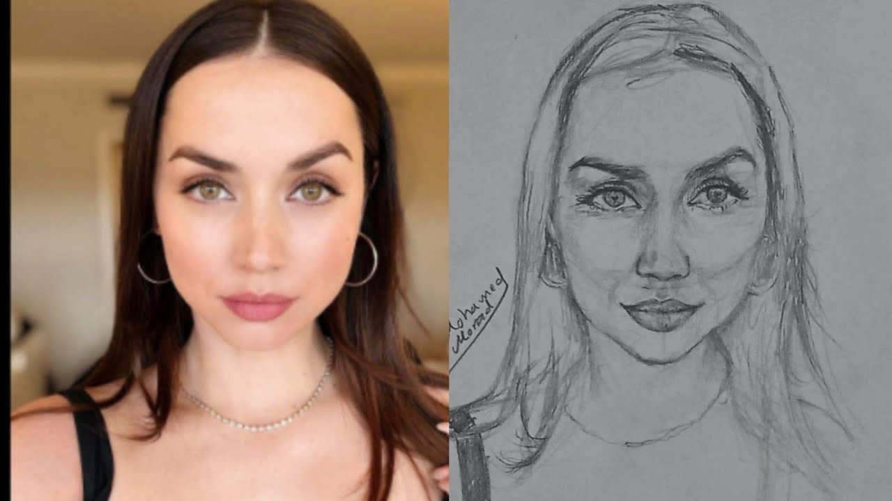 How to Draw a Face Using the Loomis Method | Drawing Ana de Armas