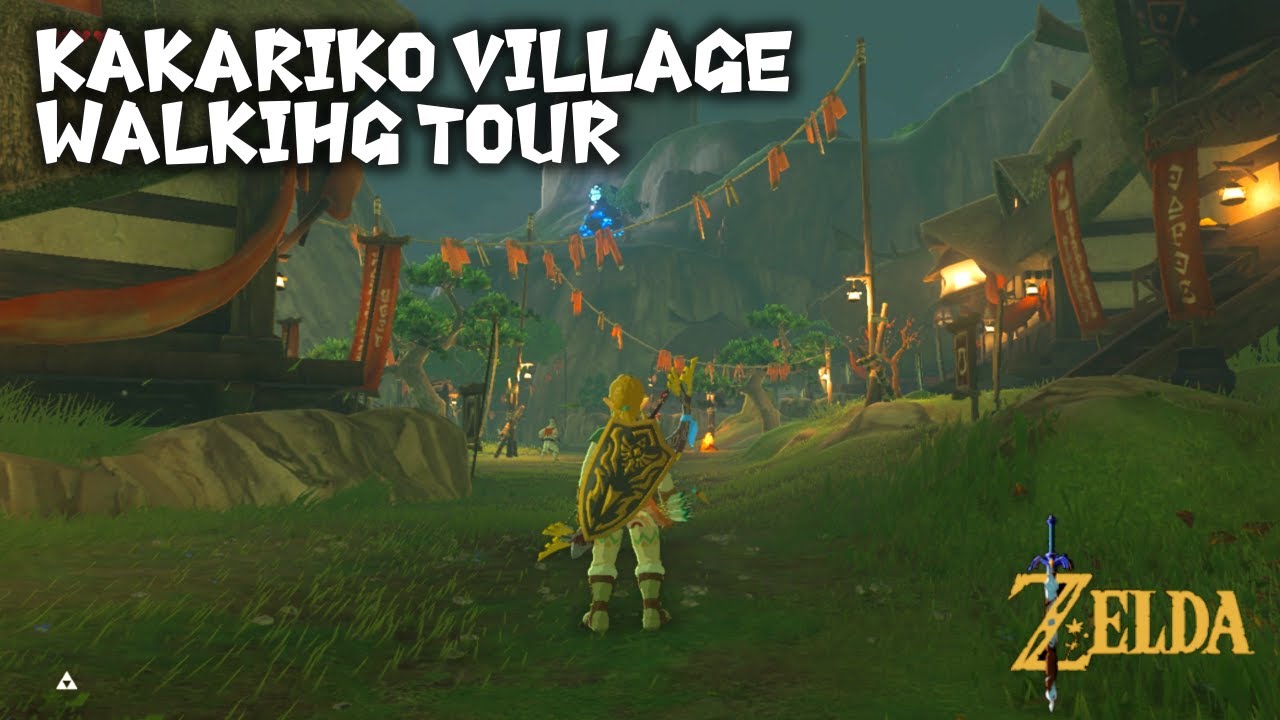 【Zelda Walking Tour】 Kakariko Village Walk, カカリコ村の癒し散歩