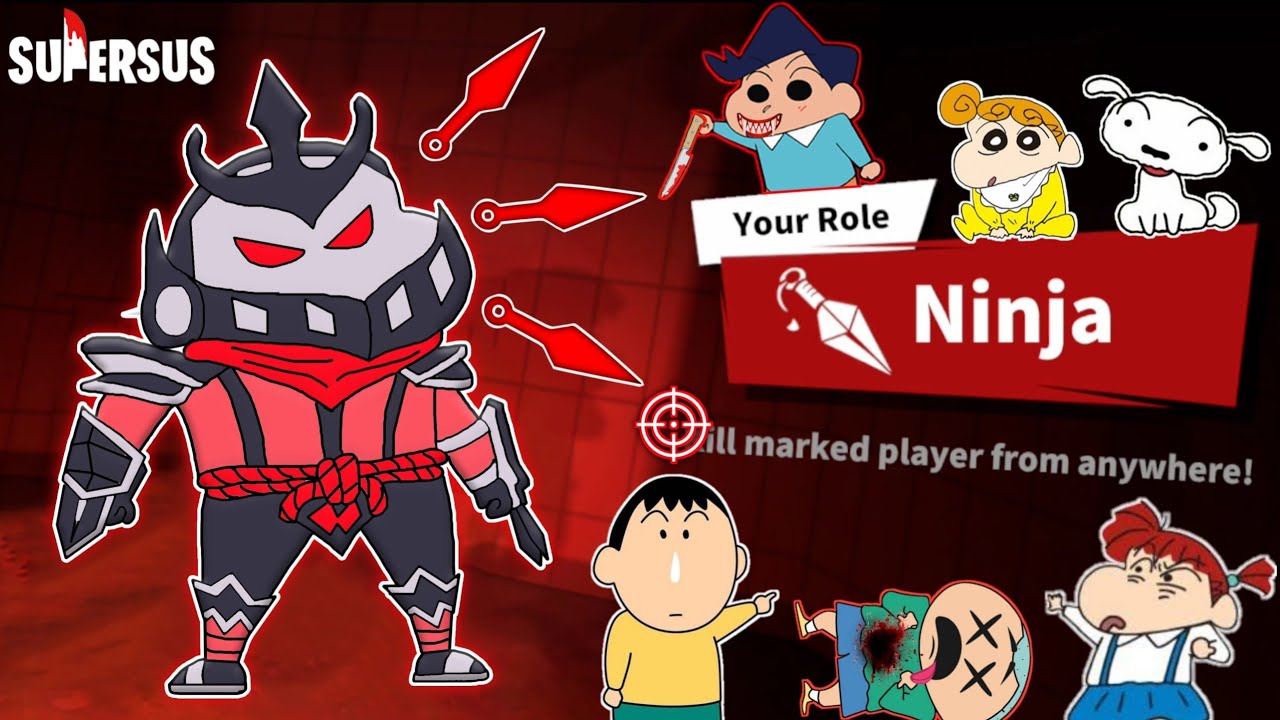 Shinchan became ninja in super sus 😱🔥 | shinchan and his friends playing among us 3d 😂 | funny game