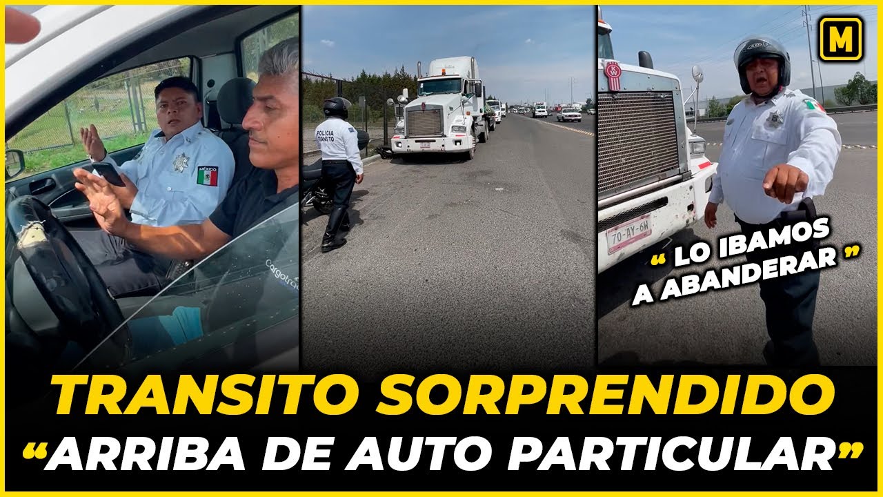 Tránsito sorprendido arriba de un vehículo particular
