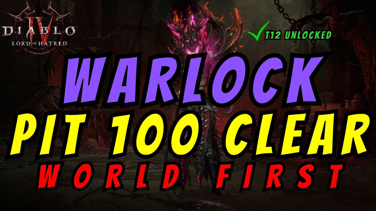 WORLD FIRST PIT 100 CLEAR ON WARLOCK DIABLO 4 LORD OF HATRED EXPANSION #DiabloPartner