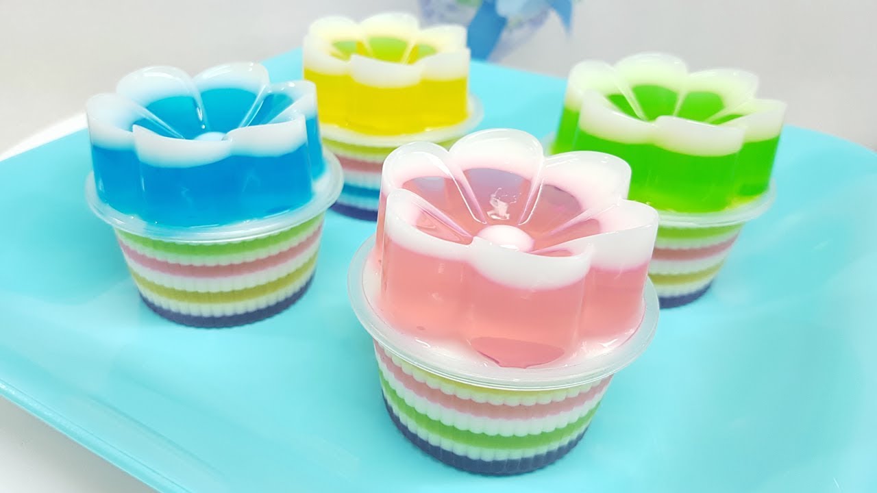 How to make Colors Flower Agar Jelly Cupcake | How To Jelly