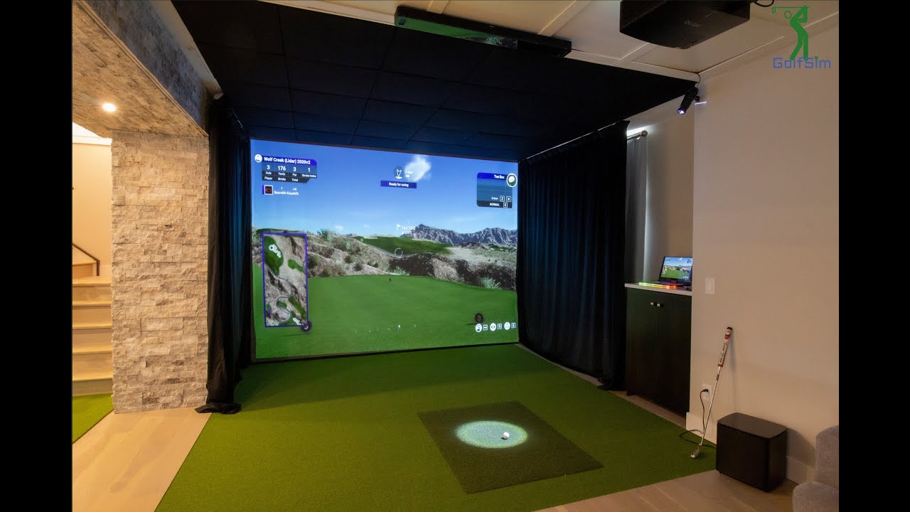 Retractable Home Golf Simulator & 4K Home Theater by GolfSim, Canada