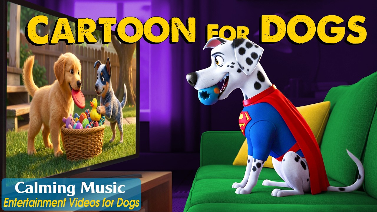 Dog Cartoon: Relaxing DOG TV & Anti-Anxiety Music to Keep Dogs Calm Home Alone🐶 Best Videos for Dogs