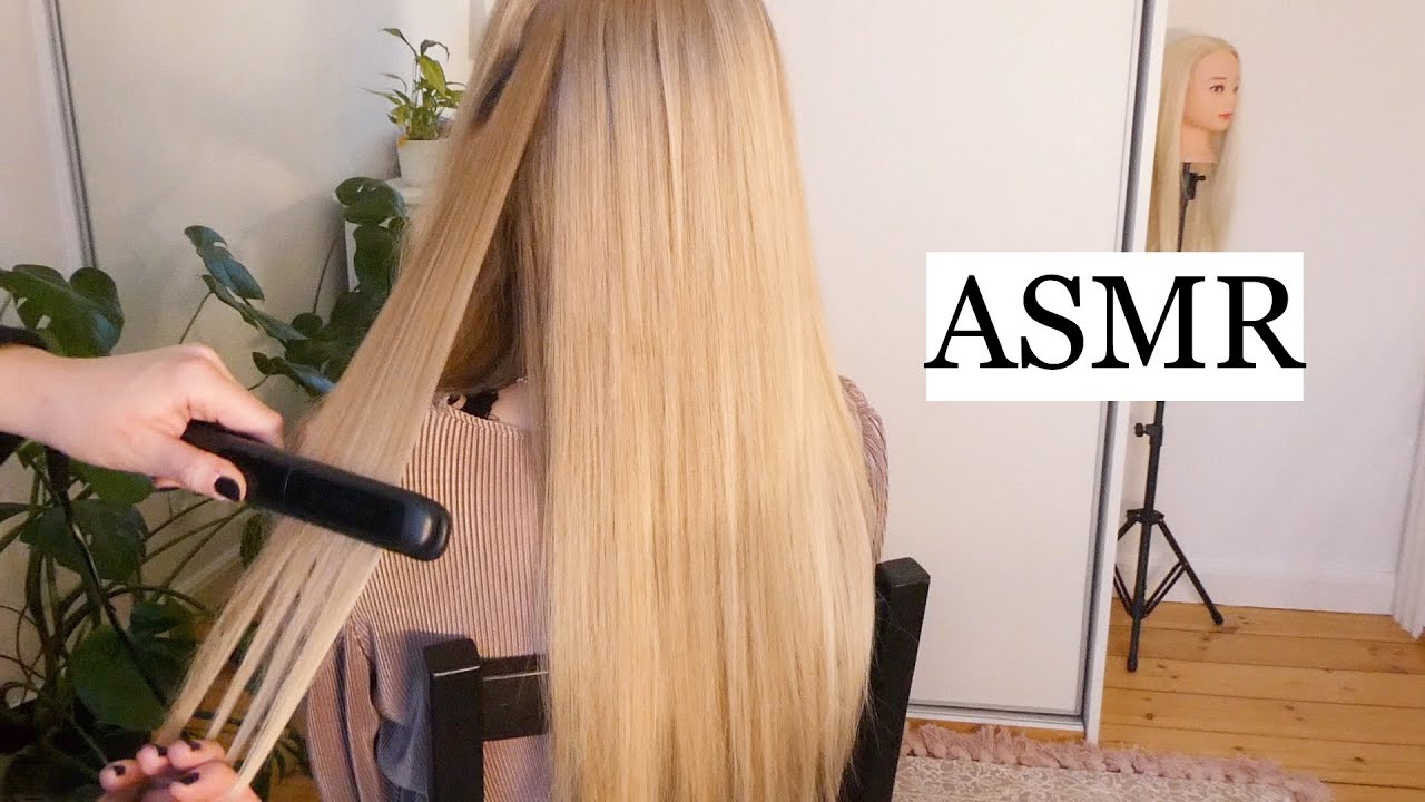 ASMR With Friend 💛💜 Hair Straightening, Haircut & Hair Brushing (no talking)