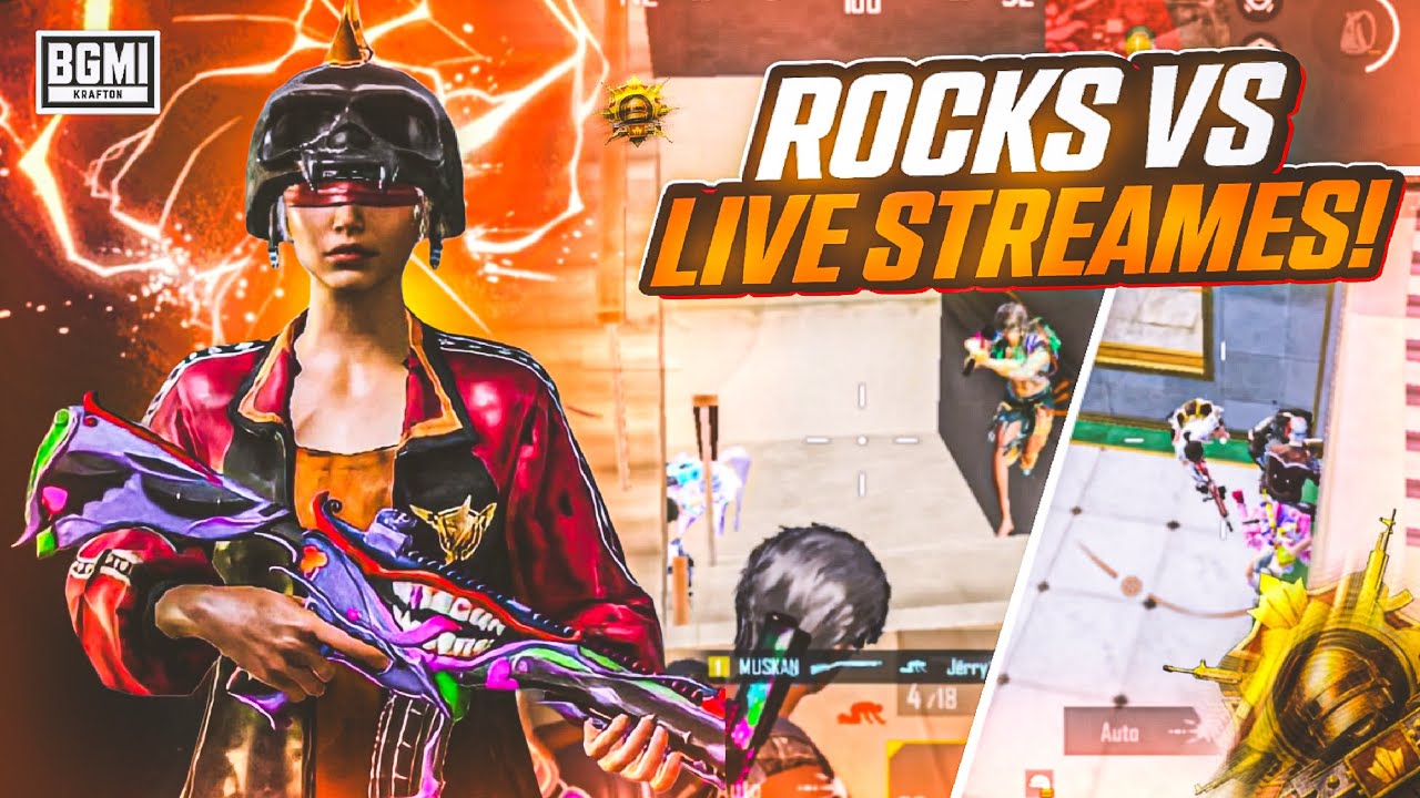 ROCKS vs Pro Live Streamers | BGMI Clutches 🔥 Destroying Full Squads ✨