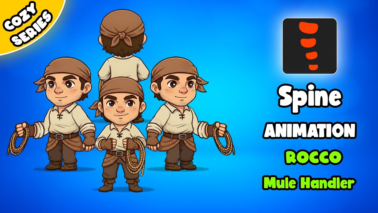 Rocco Mule Hundler | 2D Animated Spine Character (Cozy Series) 