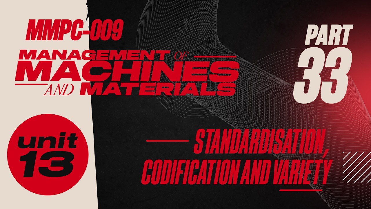 IGNOUMBA JOURNEY MMPC:009 MANAGEMENT OF MACHINES AND MATERIALS | PART - 33