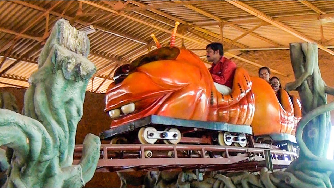 WEIRDEST Wacky Worm Roller Coaster Ever! WonderLa Park, Kochi India