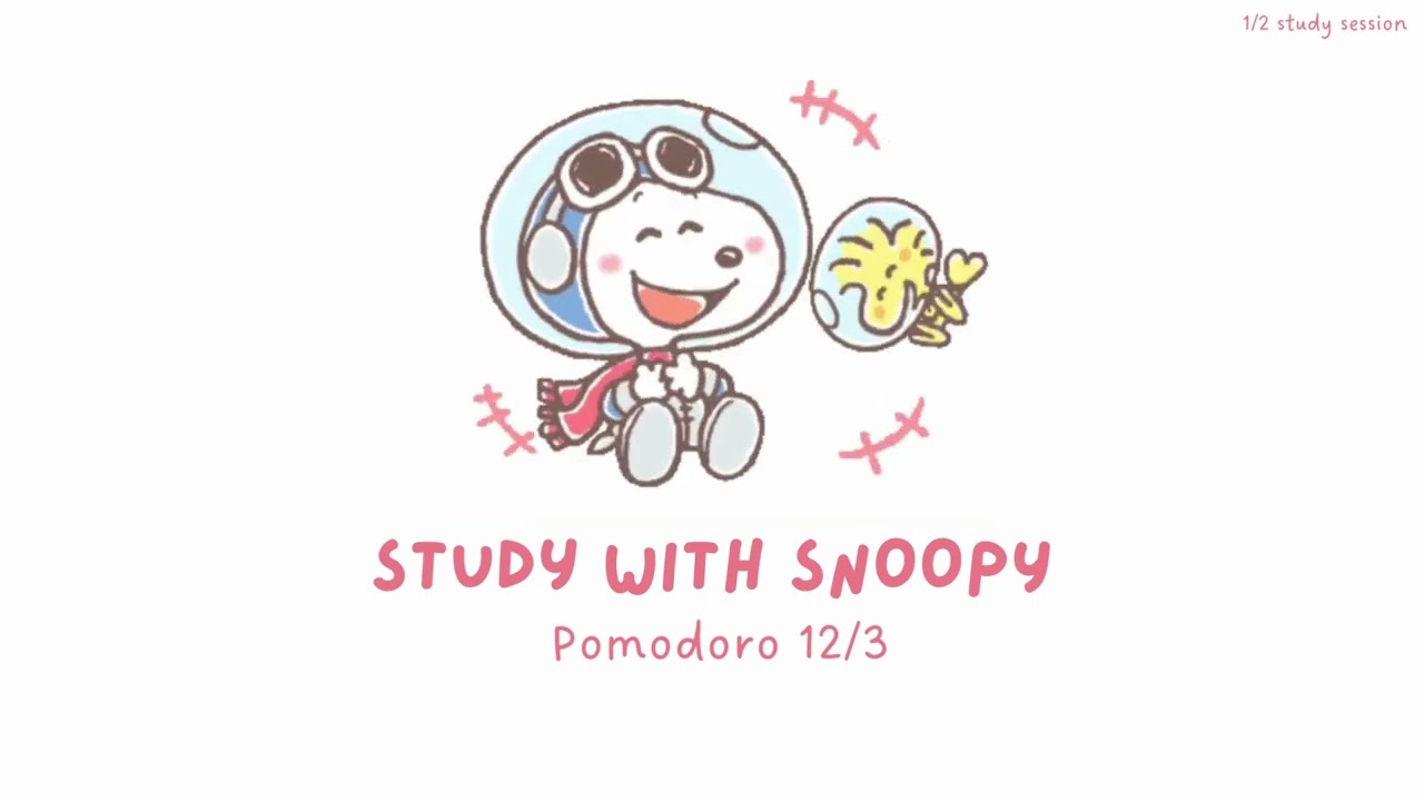 Study with Snoopy 12/3 Pomodoro Edition ──★ ˙ ̟੯‧̀͡⬮ !!