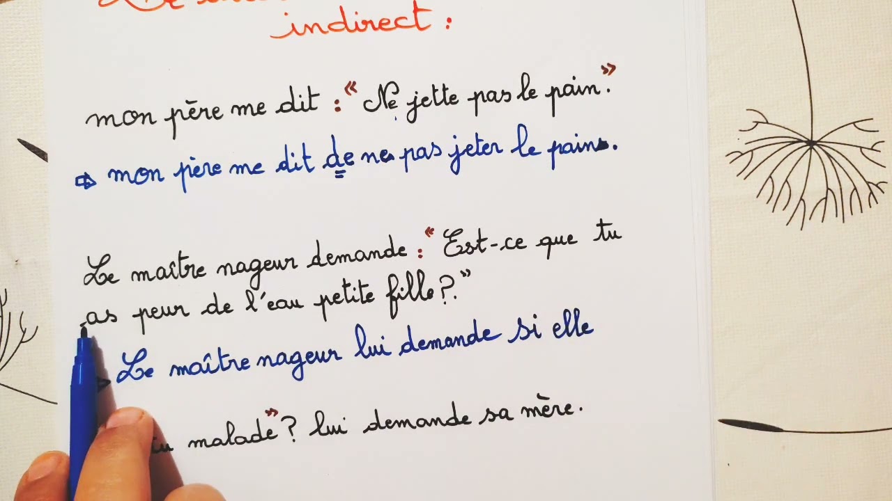 الامتحان الموحد الإقليمي لنيل شهادة الدروس الابتدائية le discours direct et le discours indirect