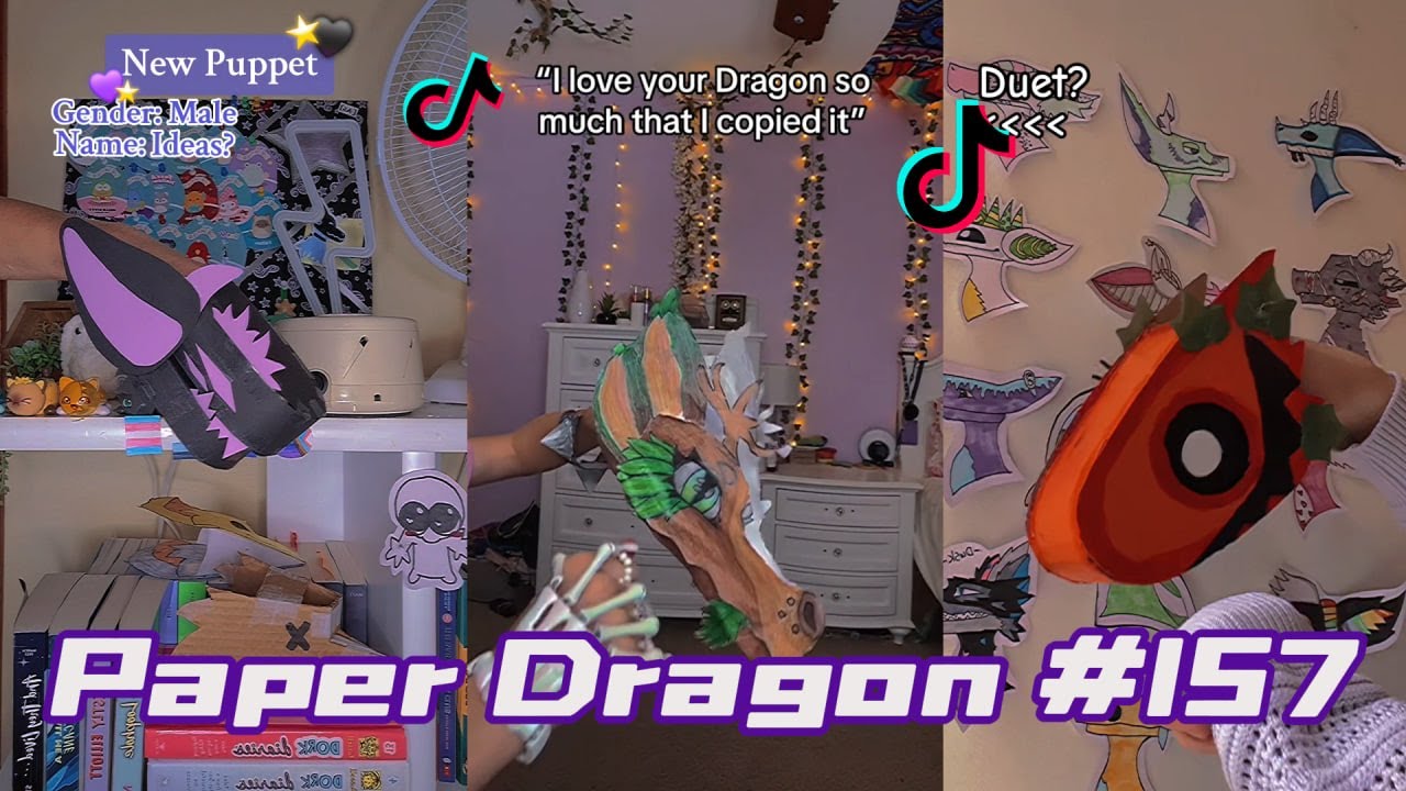 Dragon Puppet Crafts - Paper Dragon TikTok Compilation #157