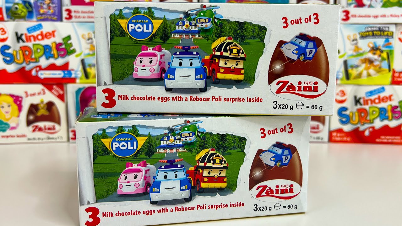 #39【ASMR】Zaini Surprise Eggs Opening - Robocar Poli