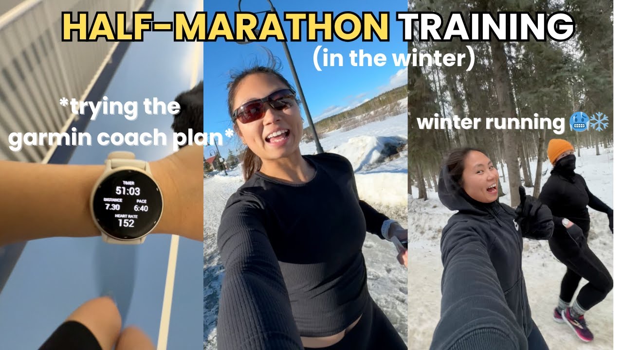 HALF-MARATHON TRAINING | trying the garmin coach plan, winter run w friends, trying shokz open fit