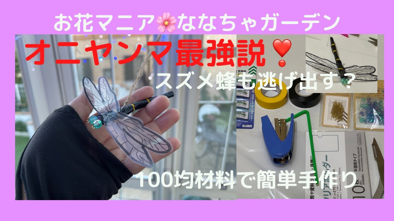 オニヤンマ最強説❓【100均材料で手作り】蜂も逃げ出す模型作りHow to make a dragonfly modelEasy to make