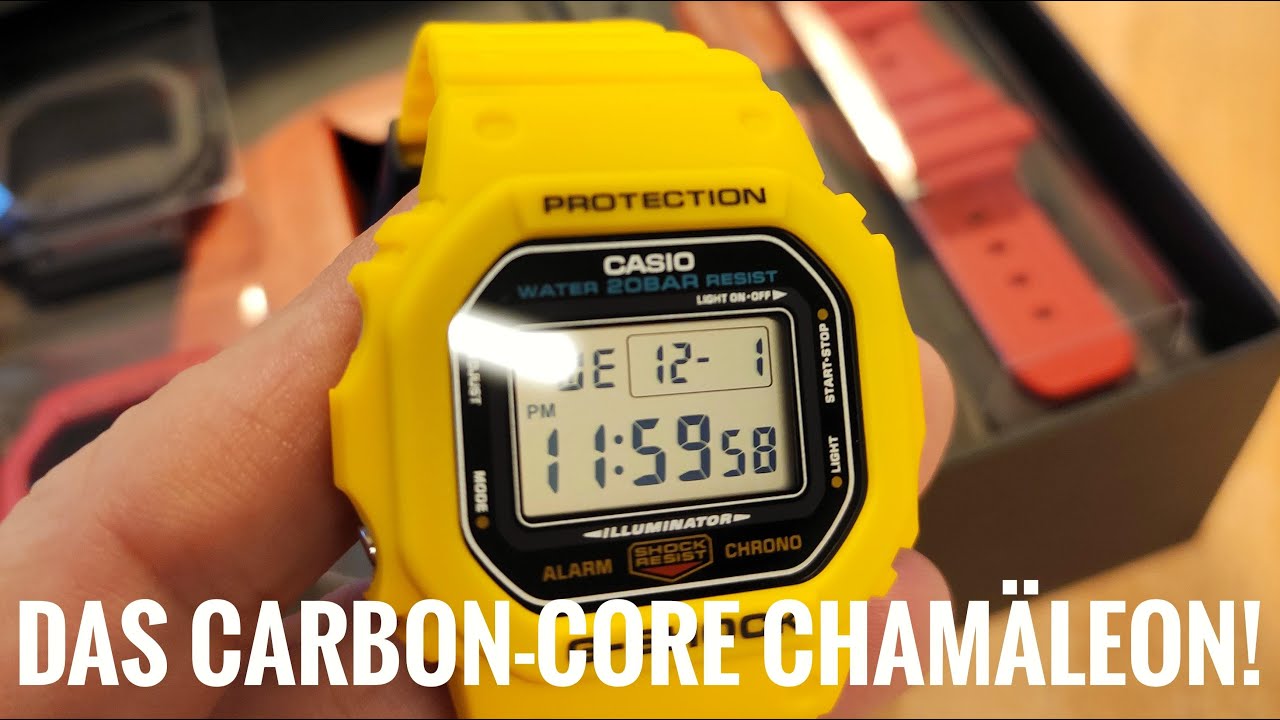 G-SHOCK DWE-5600R-9ER Carbon Core Guard Set Square, Review deutsch