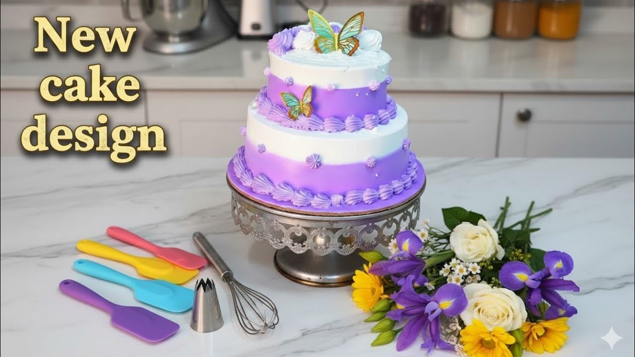 How to make New butterfly cake ? New design me cake kase banaye ? 