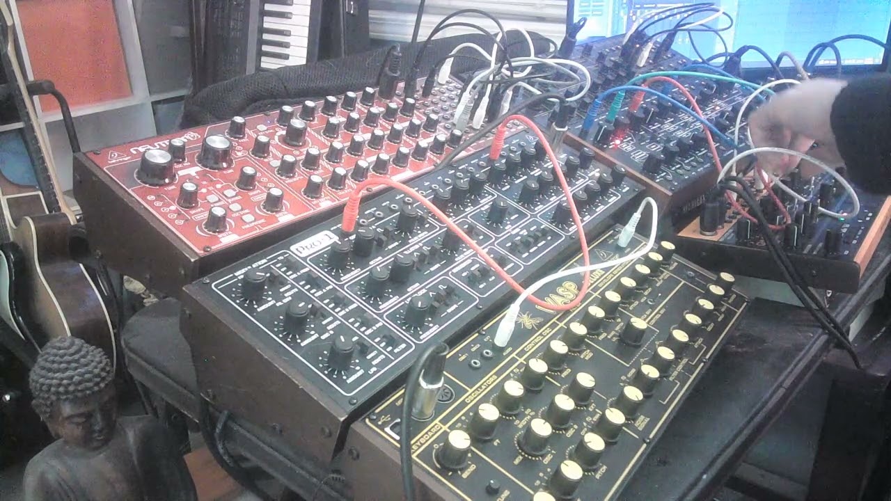 12520251 Dark Synth Soundscape Jam Behringer Synths and Hologram Microcosm