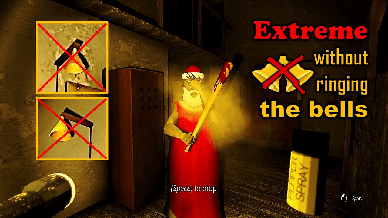 Granny, Extreme difficulty without ringing bells in Christmas Theme, pipe escape on day 2
