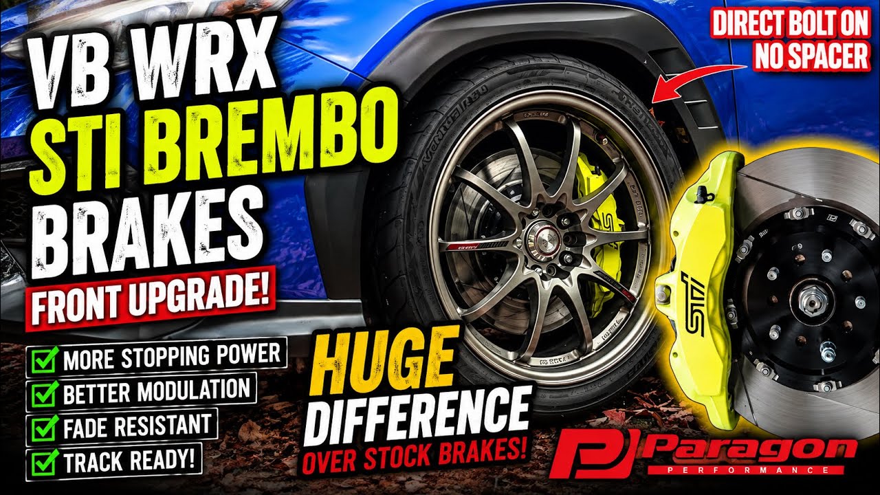 Installing VB WRX STI brakes Brembo 6 Piston  front , DIRECT BOLT ON Paragon Rotors no SPACER!