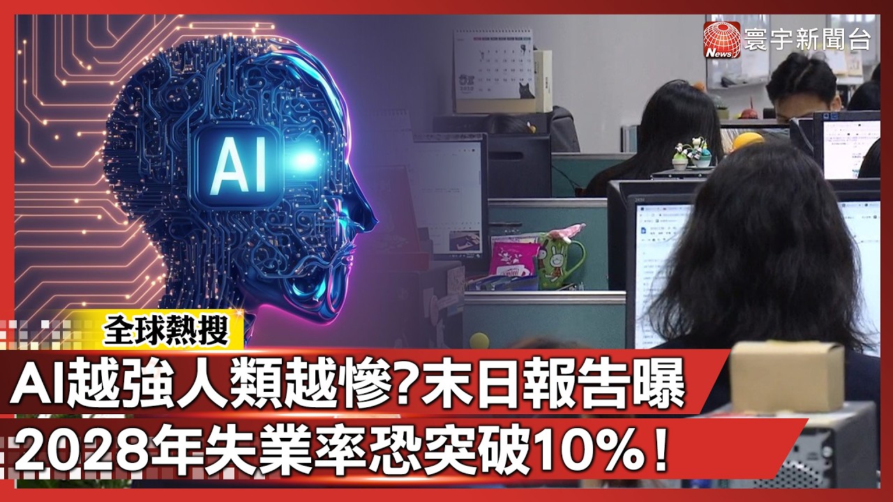 Ai越強人類越慘？末日報告曝光 2028年失業率恐突破10%！｜#寰宇新聞@globalnewstw
