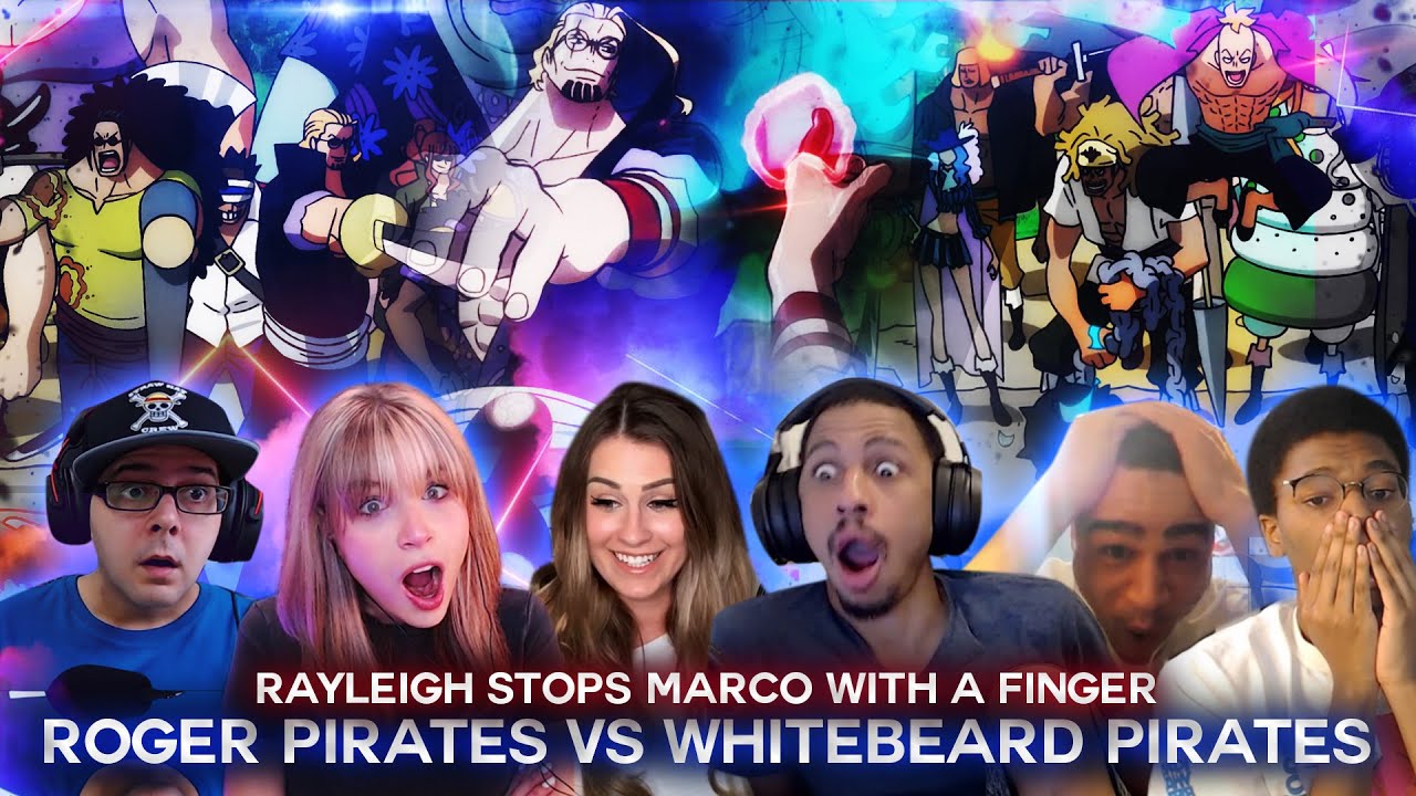ROGER PIRATES VS WHITEBEARD PIRATES ! Rayleigh Stops Marco With a Finger ! Reaction Mashup
