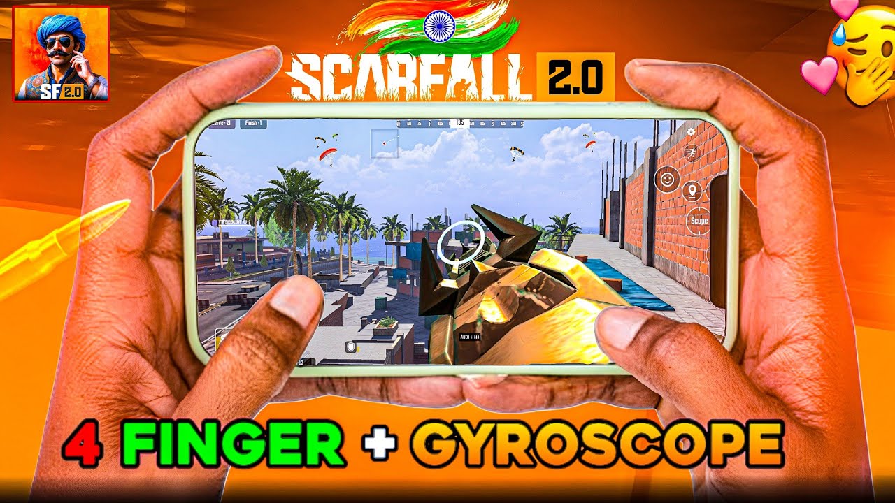 🔥 ScarFall 2.0 4 Finger + Gyroscope Gameplay | Best Settings for Pro Control | YTR Bheem