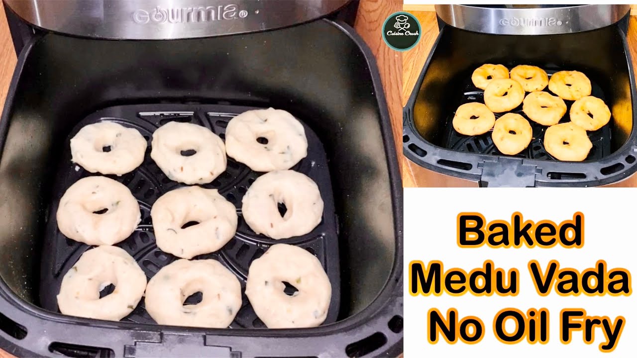 Baked Vada Recipe | No Oil Fry Sambhar Vada Recipe | Air fryer recipe | Airfryer snack recipe